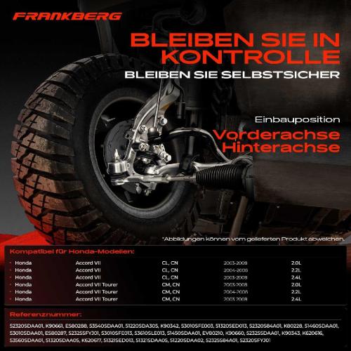 1x Querlenker Satz Vorderachse für Honda Accord VII CL CN Accord VII Tourer CM CN 2.0L 2.2L 2.4L 2003-2008 Bild 1x Querlenker Satz Vorderachse für Honda Accord VII CL CN Accord VII Tourer CM CN 2.0L 2.2L 2.4L 2003-2008