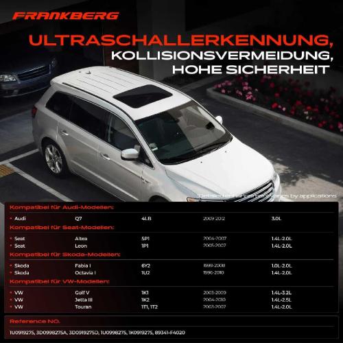Frankberg 1x Parksensor PDC Sensor Hinten für VW Golf 5 EOS Audi Q7 Seat Altea Skoda Octavia 2 Bild Frankberg 1x Parksensor PDC Sensor Hinten für VW Golf 5 EOS Audi Q7 Seat Altea Skoda Octavia 2