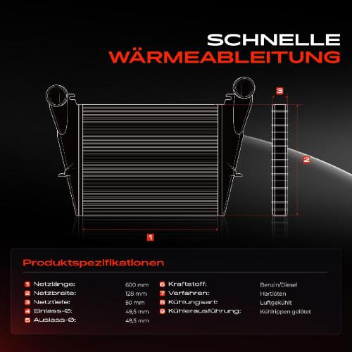 1x Ladeluftkühler Turbokühler für Ford C-Max DM2 Focus II DA Kuga I 1.6L-2.0L Bild 1x Ladeluftkühler Turbokühler für Ford C-Max DM2 Focus II DA Kuga I 1.6L-2.0L
