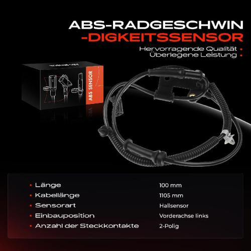 Frankberg 1x ABS Sensor Vorderachse links für KIA Sorento II XM Sorento II Kasten/SUV 2.0L 2.2L 2.4L 2009-2015 Bild Frankberg 1x ABS Sensor Vorderachse links für KIA Sorento II XM Sorento II Kasten/SUV 2.0L 2.2L 2.4L 2009-2015