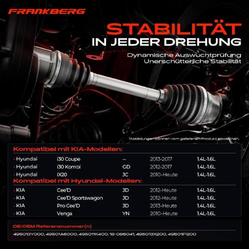 1x Antriebswelle Vorderachse Rechts für Hyundai i30 GD iX20 JC KIA Cee'D JD Venga YN 1.4L-1.6L Bild 1x Antriebswelle Vorderachse Rechts für Hyundai i30 GD iX20 JC KIA Cee'D JD Venga YN 1.4L-1.6L