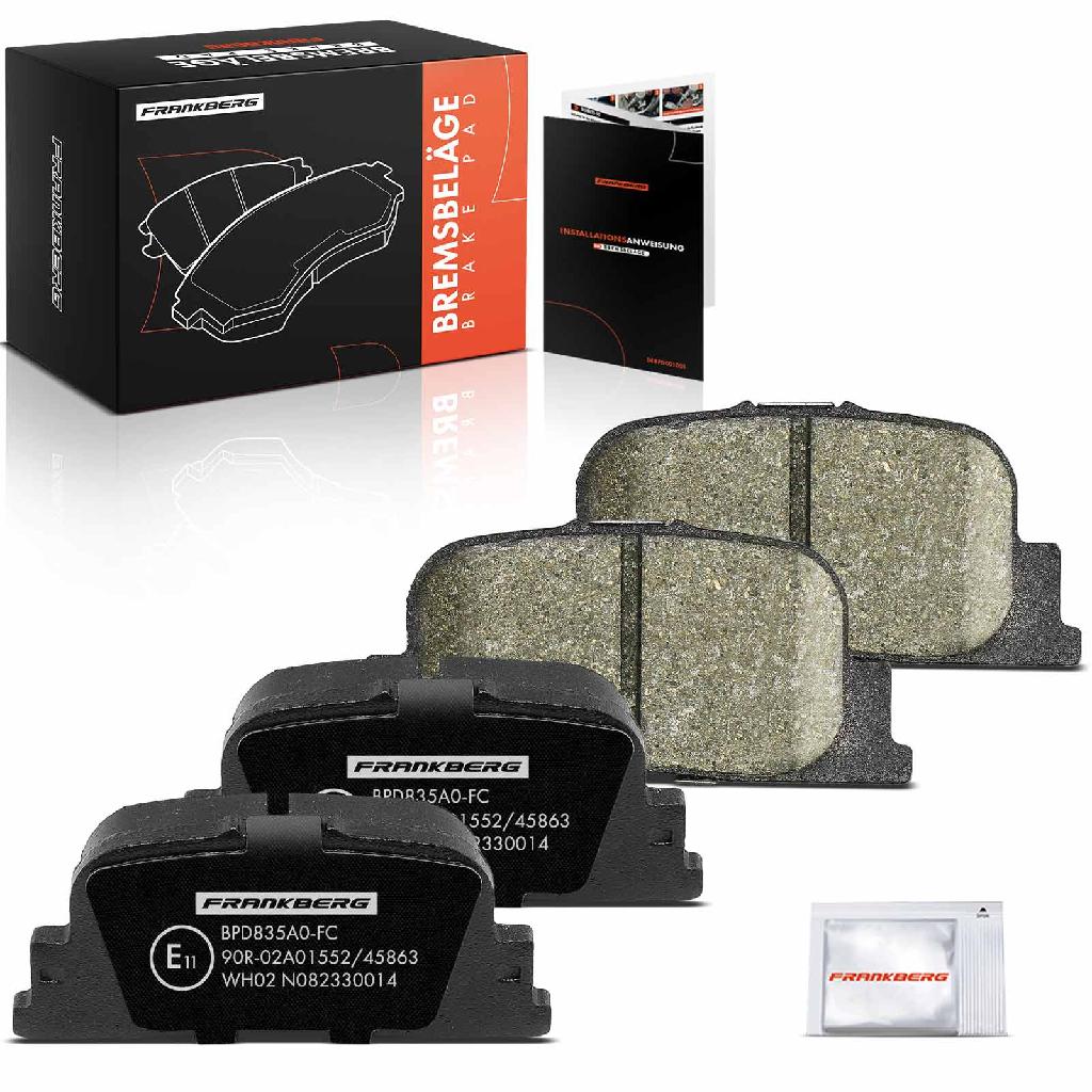 Frankberg 4x Bremsbeläge Hinterachse für Toyota Camry V2 2.2L 3.0L 1996-2002
