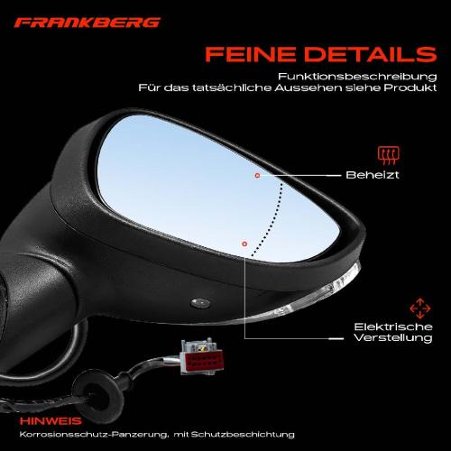 Frankberg 1x Außenspiegel Rechts für Ford Fiesta VI CB1 CCN Van 2008-2017 Bild Frankberg 1x Außenspiegel Rechts für Ford Fiesta VI CB1 CCN Van 2008-2017