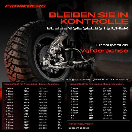 Frankberg 1x Querlenker Vorderachse für Mercedes-Benz C-Klasse W204 C-Klasse Coupe C204 C-Klasse T-Model S204 R172 Bild Frankberg 1x Querlenker Vorderachse für Mercedes-Benz C-Klasse W204 C-Klasse Coupe C204 C-Klasse T-Model S204 R172