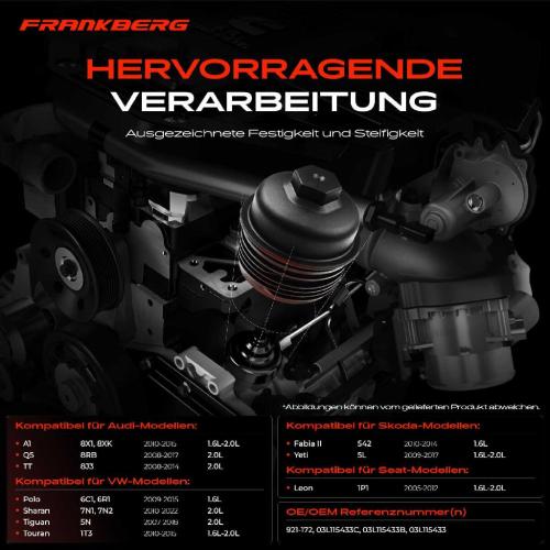 1x Ölfiltergehäuse Deckel für VW Golf 6 Passat CC Transporter T5 Audi A1 A3 A4 A6 Bild 1x Ölfiltergehäuse Deckel für VW Golf 6 Passat CC Transporter T5 Audi A1 A3 A4 A6
