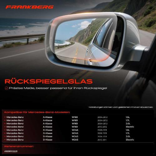 1x Spiegelglas Außenspiegel rechts für Mercedes-Benz A-Klasse W169 B-Klasse W245 Bild 1x Spiegelglas Außenspiegel rechts für Mercedes-Benz A-Klasse W169 B-Klasse W245