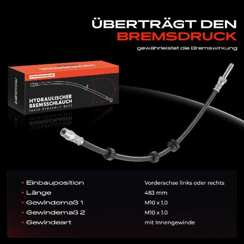 Frankberg 1x Bremsschlauch Bremsschläuche Vorderachse Links oder Rechts für VW Golf 3 1H 1E Polo Vento Seat Ibiza 2 Bild Frankberg 1x Bremsschlauch Bremsschläuche Vorderachse Links oder Rechts für VW Golf 3 1H 1E Polo Vento Seat Ibiza 2