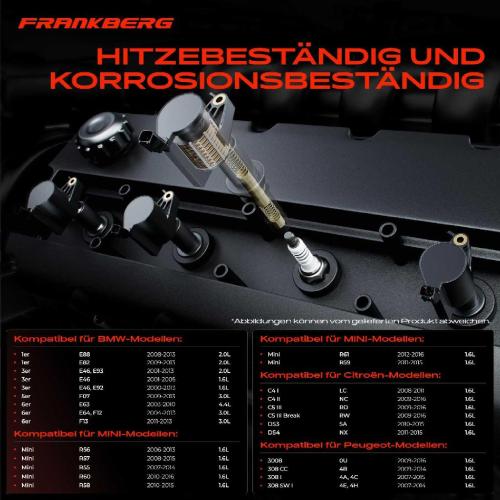 Frankberg 1x Zündmodul Zündspule für BMW E81 E87 F20 F21 E88 E82 F23 F22 F87 F34 E46 E90 F30 F80 E93 E92 E91 F31 Bild Frankberg 1x Zündmodul Zündspule für BMW E81 E87 F20 F21 E88 E82 F23 F22 F87 F34 E46 E90 F30 F80 E93 E92 E91 F31