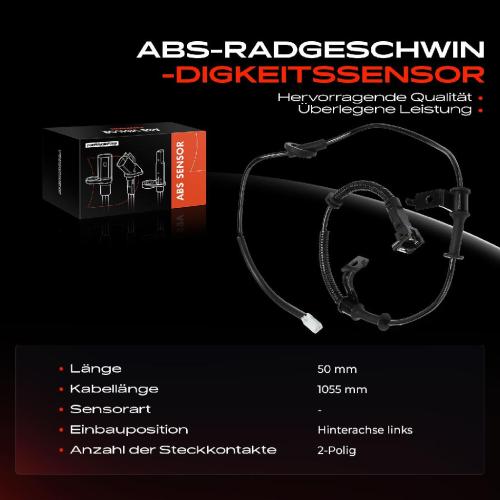 Frankberg 1x ABS Sensor Hinterachse links f r Hyundai iX20 JC KIA Venga YN 1.4L 1.6L 2010-2019 Bild Frankberg 1x ABS Sensor Hinterachse links f r Hyundai iX20 JC KIA Venga YN 1.4L 1.6L 2010-2019