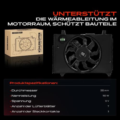 Frankberg 1x Motorkühller Einfachlüfter mit Kühlerlüfterrahmen Hyundai Accent III MC 1.5 CRDi GLS Bild Frankberg 1x Motorkühller Einfachlüfter mit Kühlerlüfterrahmen Hyundai Accent III MC 1.5 CRDi GLS