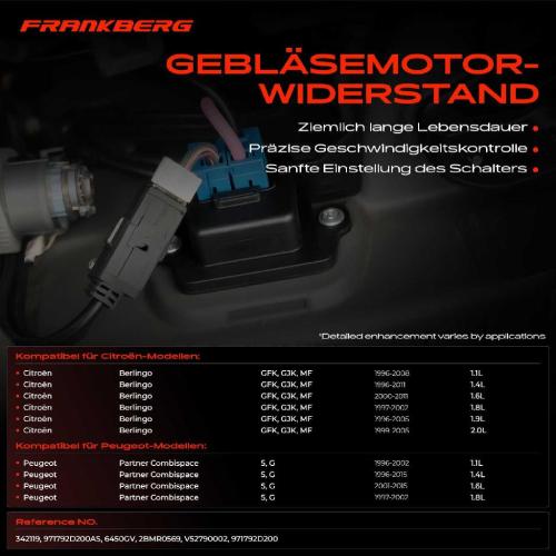 1x Widerstand Vorwiderstand Gebläsemotor für Citroën Berlingo Peugeot Partner Bild 1x Widerstand Vorwiderstand Gebläsemotor für Citroën Berlingo Peugeot Partner