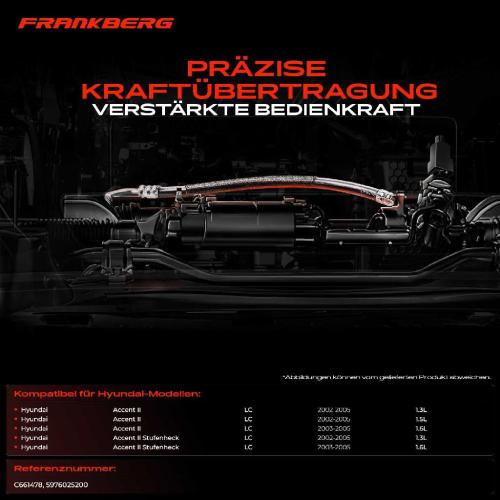 1x Seilzug Feststellbremse Hinterachse links für Hyundai Accent II LC Stufenheck 2000-2005 Bild 1x Seilzug Feststellbremse Hinterachse links für Hyundai Accent II LC Stufenheck 2000-2005