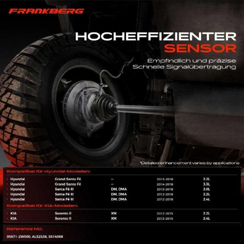 1x ABS Sensor Vorderachse rechts für Hyundai Grand Santa Fé III KIA Sorento II 2.2L 3.3L 2.0L 2.4L 2012-2018 Bild 1x ABS Sensor Vorderachse rechts für Hyundai Grand Santa Fé III KIA Sorento II 2.2L 3.3L 2.0L 2.4L 2012-2018