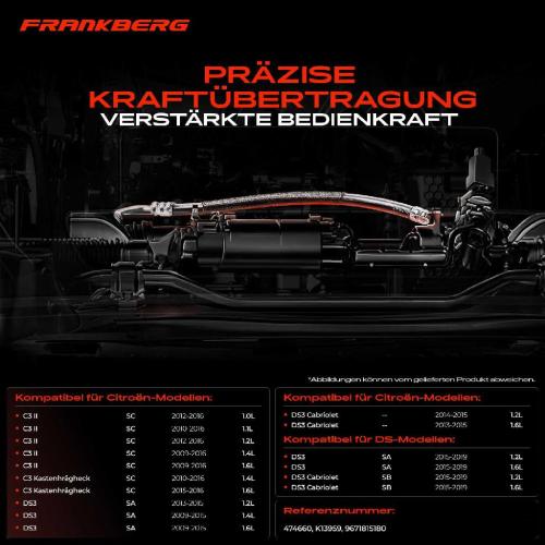 2x Seilzug Feststellbremse Hinterachse beidseitig für Citroën DS3 SA C3 II SC DS DS3 SA SB Bild 2x Seilzug Feststellbremse Hinterachse beidseitig für Citroën DS3 SA C3 II SC DS DS3 SA SB