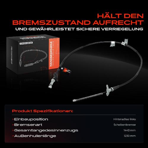 1x Seilzug Feststellbremse Hinterachse links für Honda FR-V BE 1.7L 2.0L 2.2L 2004-2009 Bild 1x Seilzug Feststellbremse Hinterachse links für Honda FR-V BE 1.7L 2.0L 2.2L 2004-2009