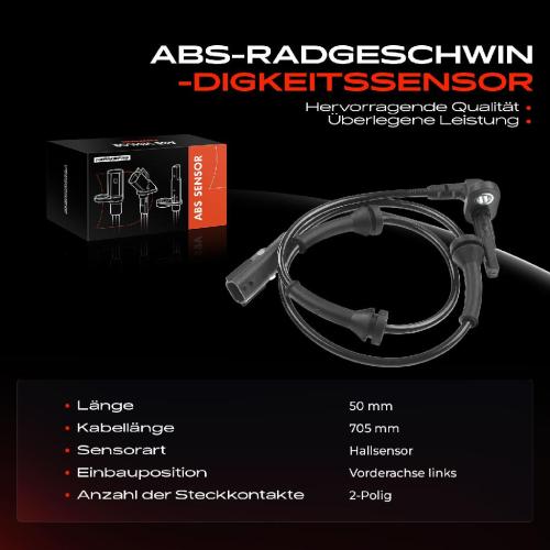 Frankberg 1x ABS Sensor Vorderachse links für Renault Laguna Coupe III Grandtour 1.5L 2.0L 3.0L 3.5L 1.6L 2007-2015 Bild Frankberg 1x ABS Sensor Vorderachse links für Renault Laguna Coupe III Grandtour 1.5L 2.0L 3.0L 3.5L 1.6L 2007-2015