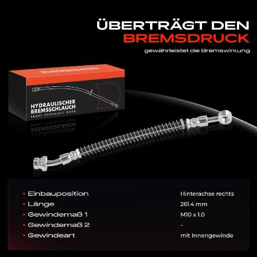 1x Bremsschlauch Bremsschläuche Hinterachse Rechts für KIA Sorento I JC 2.5L Bild 1x Bremsschlauch Bremsschläuche Hinterachse Rechts für KIA Sorento I JC 2.5L