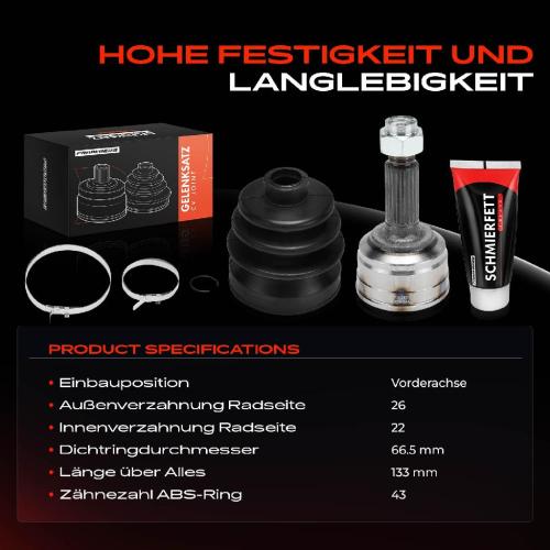 1x Antriebswelle Gelenksatz Vorderachse für Rover 45 400 RT MG ZS 120 1995-2005 Bild 1x Antriebswelle Gelenksatz Vorderachse für Rover 45 400 RT MG ZS 120 1995-2005