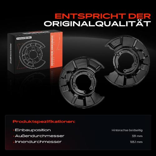 Frankberg 2x Ankerblech Bremsscheibe Hinterachse Beidseitig f r BMW E81 116d E87 F20 F21 E88 F45 F23 F46 Bild Frankberg 2x Ankerblech Bremsscheibe Hinterachse Beidseitig f r BMW E81 116d E87 F20 F21 E88 F45 F23 F46