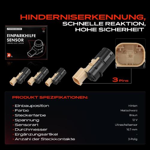 4x Parksensor PDC Sensor Hinten für Peugeot 307 807 Citroën C2 C3 C8 Berlingo Bild 4x Parksensor PDC Sensor Hinten für Peugeot 307 807 Citroën C2 C3 C8 Berlingo