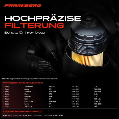1x ÖlkühlerÖlfilter für VW Golf 6 Transporter T5 T6 Polo Passat Crafter Audi A4 A6 Bild 1x ÖlkühlerÖlfilter für VW Golf 6 Transporter T5 T6 Polo Passat Crafter Audi A4 A6
