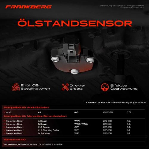 Frankberg 1x Ölstandsensor für VW Touareg Audi A4 Avant A5 Cabriolet A6 A7 Q7 Bild Frankberg 1x Ölstandsensor für VW Touareg Audi A4 Avant A5 Cabriolet A6 A7 Q7