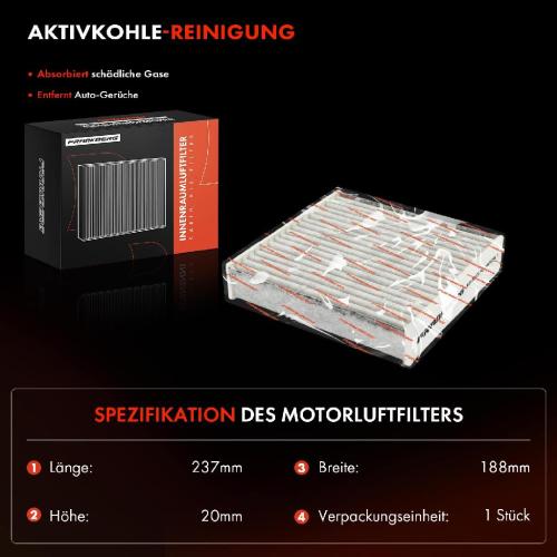 1x Innenraumfilter Aktivkohle für Citroën C3 II C4 Peugeot 207 208 2008 DS3 Bild 1x Innenraumfilter Aktivkohle für Citroën C3 II C4 Peugeot 207 208 2008 DS3
