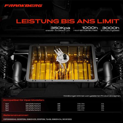 Frankberg 1x Kraftstoffpumpe für Opel Zafira/Zafira Family B A05 2.2L 2005-2010 Bild Frankberg 1x Kraftstoffpumpe für Opel Zafira/Zafira Family B A05 2.2L 2005-2010