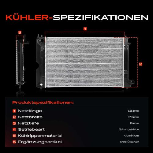 1x Kühler Wasserkühler Motorkühler für Toyota Avensis T25 Corolla Stufenheck E12 Bild 1x Kühler Wasserkühler Motorkühler für Toyota Avensis T25 Corolla Stufenheck E12