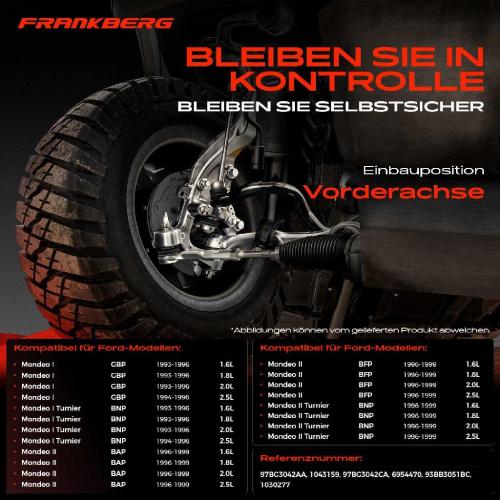 Frankberg 1x Querlenker Vorderachse für Ford Mondeo I Stufenheck Turnier II 1.6L 1.8L 2.0L 2.5L 1993-1999 Bild Frankberg 1x Querlenker Vorderachse für Ford Mondeo I Stufenheck Turnier II 1.6L 1.8L 2.0L 2.5L 1993-1999