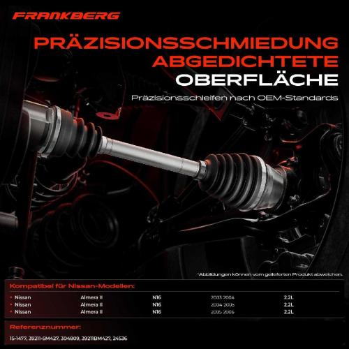 1x Antriebswelle Gelenksatz Vorderachse für Nissan Almera II N16 2.2L 2000-2006 Bild 1x Antriebswelle Gelenksatz Vorderachse für Nissan Almera II N16 2.2L 2000-2006