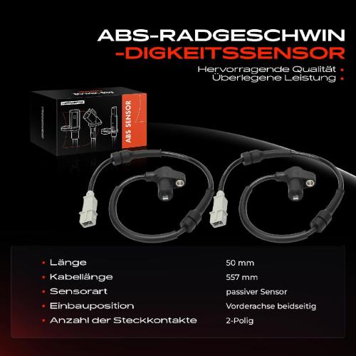 Frankberg 2x ABS Sensor Vorderachse beidseitig für Citroën ZX Break 1.1L 1.4L 1.6L 1.8L 1.9L 2.0L 1991-1998 Bild Frankberg 2x ABS Sensor Vorderachse beidseitig für Citroën ZX Break 1.1L 1.4L 1.6L 1.8L 1.9L 2.0L 1991-1998