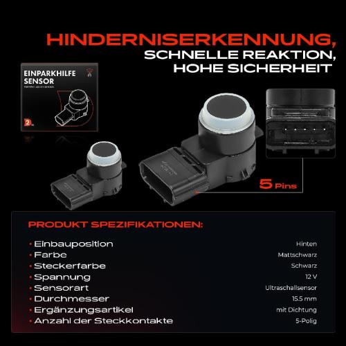 2x Parksensor PDC Sensor Hinten für Acura MDX YD NSX Integra Legend TLX Bild 2x Parksensor PDC Sensor Hinten für Acura MDX YD NSX Integra Legend TLX