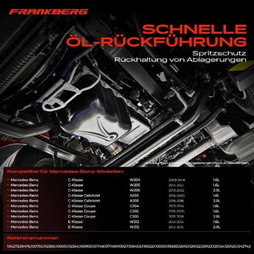 Frankberg 1x Ölwanne Motorölwanne für Mercedes-Benz W204 W205 C205 W212 W213 S212 GLC X253 C253 SLC R172 Bild Frankberg 1x Ölwanne Motorölwanne für Mercedes-Benz W204 W205 C205 W212 W213 S212 GLC X253 C253 SLC R172