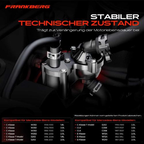 Frankberg 1x Thermostat K hlmittel f r VW Mercedes-Benz W202 S202 R170 1986-2006 Bild Frankberg 1x Thermostat K hlmittel f r VW Mercedes-Benz W202 S202 R170 1986-2006