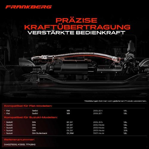 1x Seilzug Feststellbremse Hinterachse links für Fiat Sedici 189 Suzuki SX4 EY GY Bild 1x Seilzug Feststellbremse Hinterachse links für Fiat Sedici 189 Suzuki SX4 EY GY