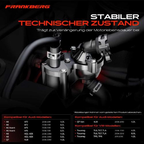 Frankberg 1x Thermostat Kühlmittel für VW Touareg Audi A6 Allroad Avant 4F A8 Q7 Van 4.2L Bild Frankberg 1x Thermostat Kühlmittel für VW Touareg Audi A6 Allroad Avant 4F A8 Q7 Van 4.2L
