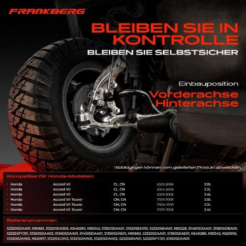 1x Querlenker Satz Vorderachse für Honda Accord VII CL CN Accord VII Tourer CM CN 2.0L 2.2L 2.4L 2003-2008 Bild 1x Querlenker Satz Vorderachse für Honda Accord VII CL CN Accord VII Tourer CM CN 2.0L 2.2L 2.4L 2003-2008