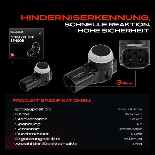 2x Parksensor PDC Sensor Vorne und Hinten für Citroën C3 SX C4 Peugeot 208 308 2008 Bild 2x Parksensor PDC Sensor Vorne und Hinten für Citroën C3 SX C4 Peugeot 208 308 2008