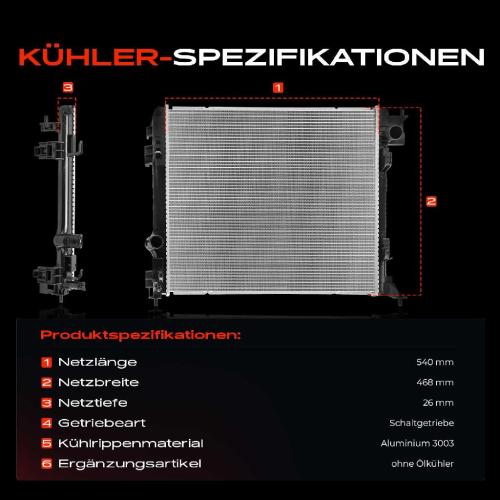 1x Kühler Wasserkühler Motorkühler für Nissan X-Trail T32 1.3L 1.6L 2.0L Bj ab 2014 Bild 1x Kühler Wasserkühler Motorkühler für Nissan X-Trail T32 1.3L 1.6L 2.0L Bj ab 2014