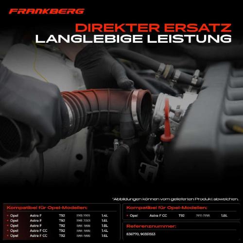 Frankberg 1x Ansaugschlauch, Luftfilter für Opel Astra F Cabriolet Caravan 1991-1998 Bild Frankberg 1x Ansaugschlauch, Luftfilter für Opel Astra F Cabriolet Caravan 1991-1998