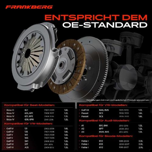 Frankberg 1x Kupplungssatz f r VW Golf Plus Sportsvan V VI VII Polo Passat Beetle Bora Variant Caddy Alltrack EOS Touran Bild Frankberg 1x Kupplungssatz f r VW Golf Plus Sportsvan V VI VII Polo Passat Beetle Bora Variant Caddy Alltrack EOS Touran