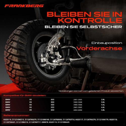 1x Querlenker Satz Vorderachse für BMW X5 E53 2.9L 3.0L 4.4L 4.6L 4.8L 2000-2006 Bild 1x Querlenker Satz Vorderachse für BMW X5 E53 2.9L 3.0L 4.4L 4.6L 4.8L 2000-2006