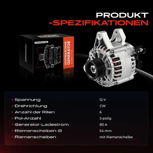1x Lichtmaschine Generator für Ford Fiesta JD JH Fusion JU Mazda 2 DY 2001-2012 1.4L Bild 1x Lichtmaschine Generator für Ford Fiesta JD JH Fusion JU Mazda 2 DY 2001-2012 1.4L