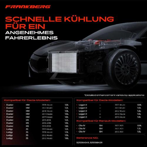 Frankberg 1x Kondensator Klimaanlage für Renault Logan I LS KS B8 Clio IV BH KH Dacia Lodgy Bild Frankberg 1x Kondensator Klimaanlage für Renault Logan I LS KS B8 Clio IV BH KH Dacia Lodgy