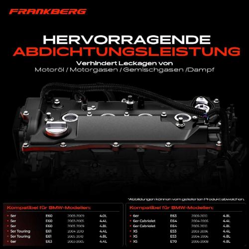 2x Ventildeckel Zylinderkopfhaube für BMW 5er E60 E61 6er E63 E64 7er E65 X5 E53 E70 2001-2010 Bild 2x Ventildeckel Zylinderkopfhaube für BMW 5er E60 E61 6er E63 E64 7er E65 X5 E53 E70 2001-2010