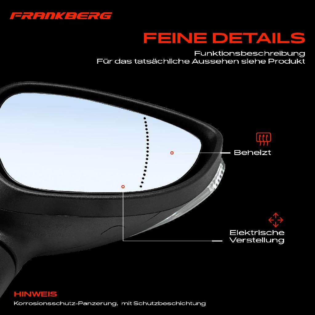1x Außenspiegel Rechts für Ford Fiesta VI CB1 CCN Van 2008-2017