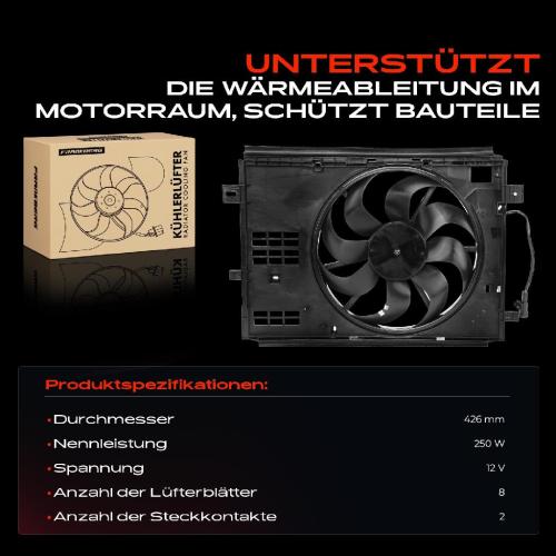 1x Motorkühller Einfachlüfter mit Kühlerlüfterrahmen Citroën Berlingo Opel Astra L Peugeot 308 II Bild 1x Motorkühller Einfachlüfter mit Kühlerlüfterrahmen Citroën Berlingo Opel Astra L Peugeot 308 II