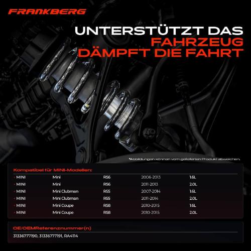Frankberg 2x Fahrwerksfeder Vorderachse f r MINI Mini R56 Clubman R55 Coupe R58 2006-2015 Bild Frankberg 2x Fahrwerksfeder Vorderachse f r MINI Mini R56 Clubman R55 Coupe R58 2006-2015