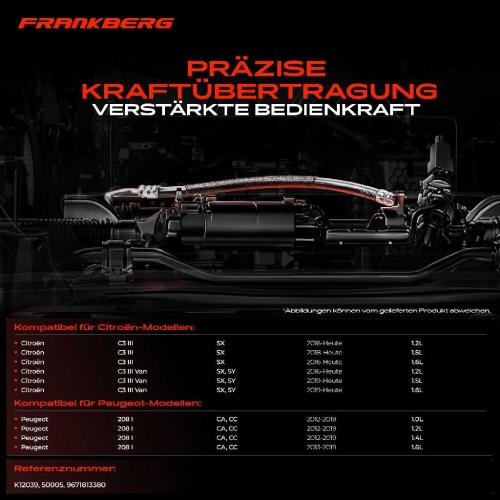 2x Seilzug Feststellbremse Hinterachse beidseitig für Peugeot 208 I CA CC Citroën C3 3 SX SY Bild 2x Seilzug Feststellbremse Hinterachse beidseitig für Peugeot 208 I CA CC Citroën C3 3 SX SY